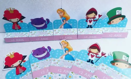 Porta bis duplo 3D Alice no País das Maravilhas