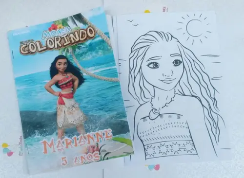 Revista de colorir personalizada - Moana