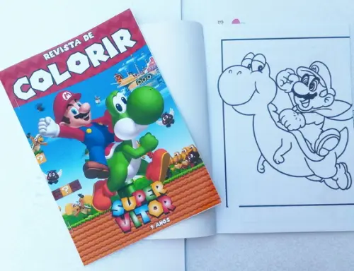 Revista de colorir personalizada - Super Mario