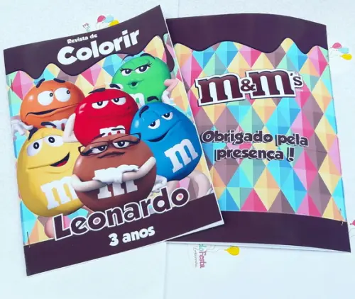 Revista para colorir personalizada m&ms