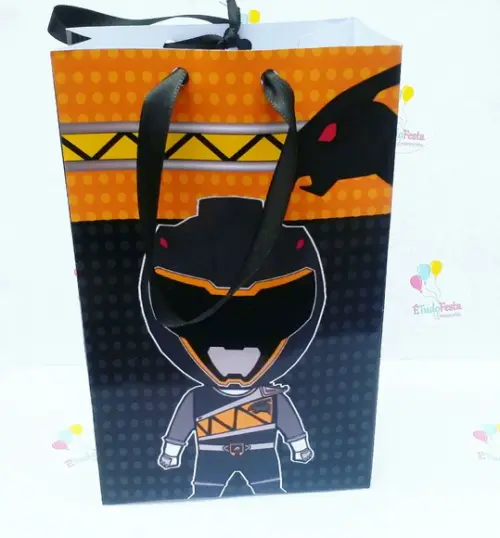 Sacola personalizada - Power Ranger Preto