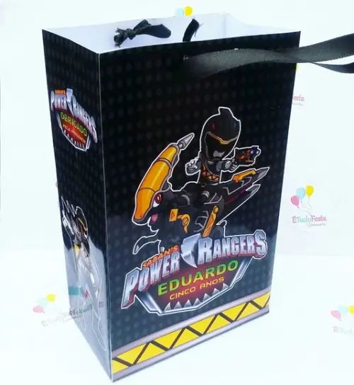 Sacola personalizada - Power Ranger Preto