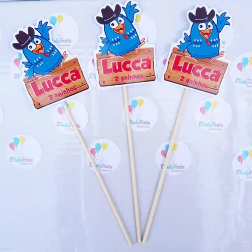 Topper para centro de mesa galinha pintadinha fazendeira
