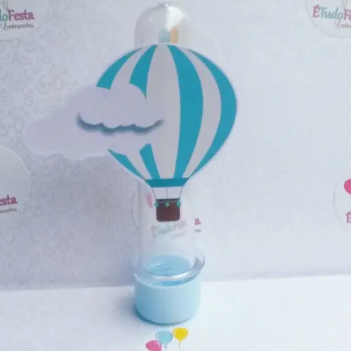 Tubete 3d personalizado - Balão de ar quente (azul e branco)