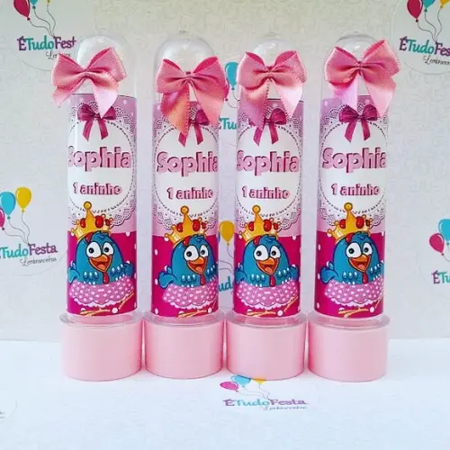 Tubete personalizado Galinha Pintadinha - Rosa