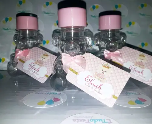 Tubete personalizado Ursinha de coroa - Rosa