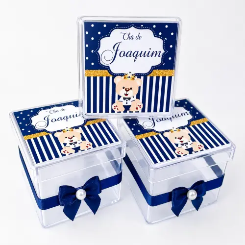 Kit Festa Ursinho Príncipe Personalizado Chá de Bebê 40 itens