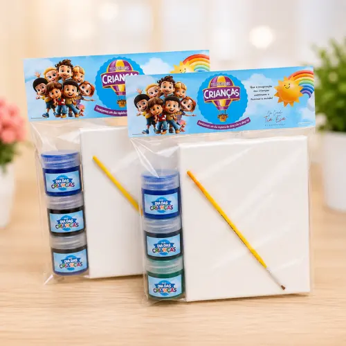 Kit Pintura em Tela - Bolofofos dia das crianças