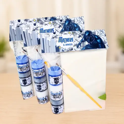 Kit Pintura em Tela - Pantera Negra