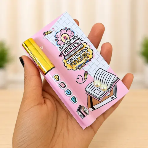 Lip Gloss + Brinco Labial Personalizado Dia dos Professores