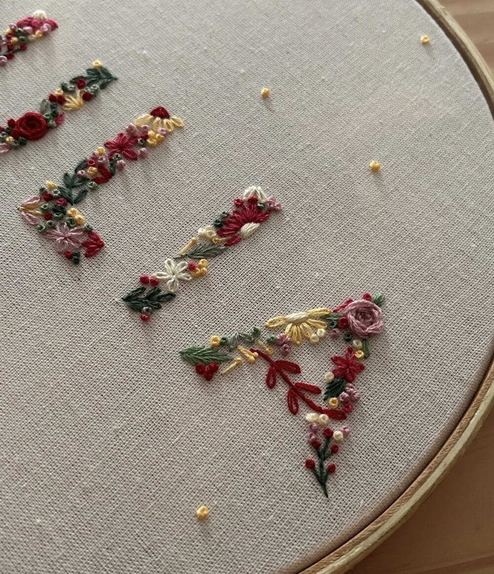 Bordado nome floral