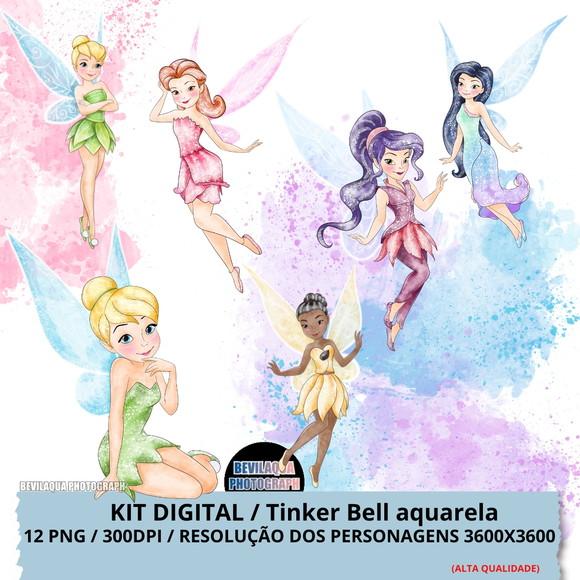 Kit Digital Tinker Bell Aquarela
