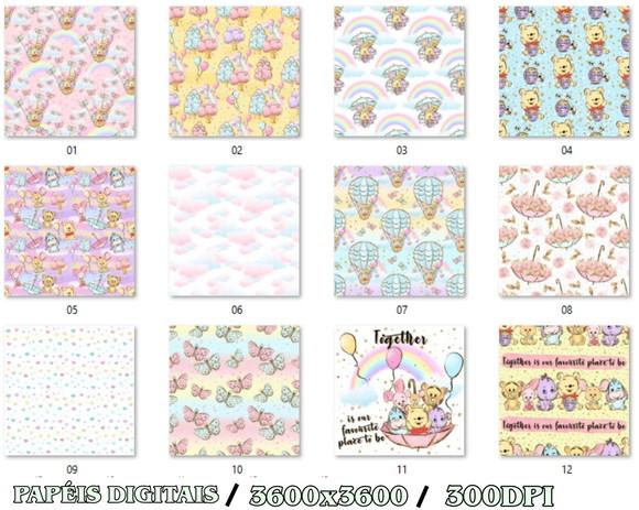 Kit Digital Ursinho Pooh Aquarela Cute