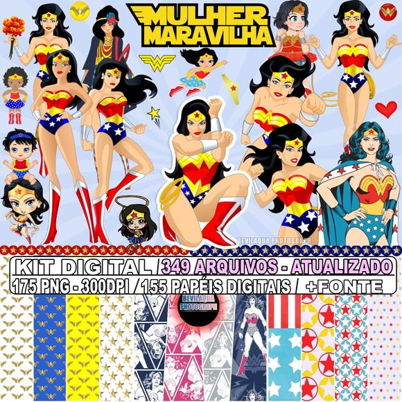 Super Kit Digital Mulher Maravilha e Mulher Maravilha Baby