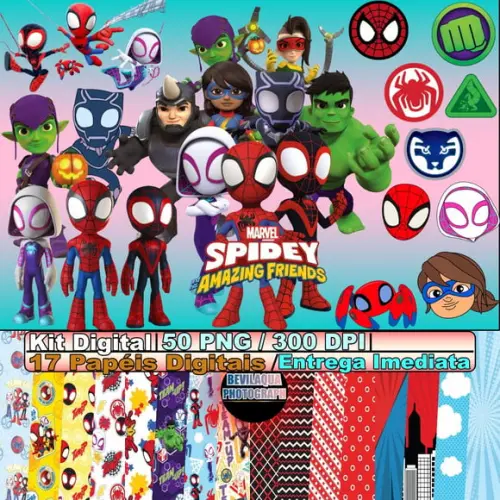 Kit Digital Spidey E Seus Amigos Espetaculares