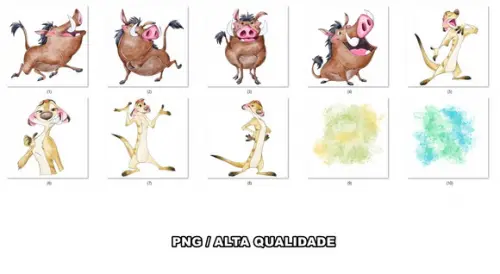 Kit Digital Timão & Pumba Aquarela