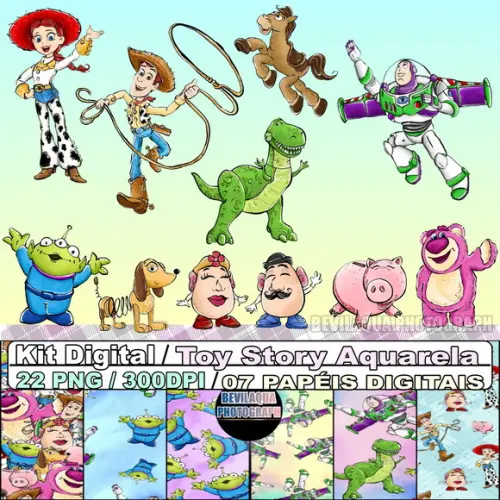 Kit Digital Toy Story Aquarelado