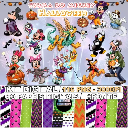 Kit Digital Turma do Mickey Halloween