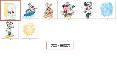 Kit Digital Turma do Mickey Marinheiros Aquarela