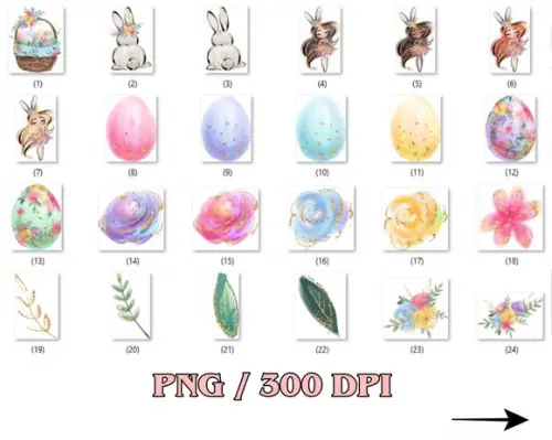 Kit Digital Um Dia Muito Coelhinho Páscoa Aquarela