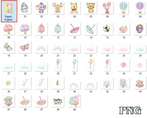 Kit Digital Ursinho Pooh Aquarela Cute