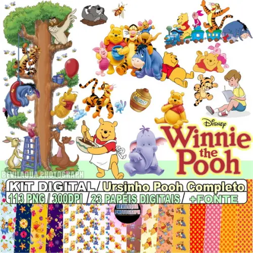 Kit Digital Ursinho Pooh Completo
