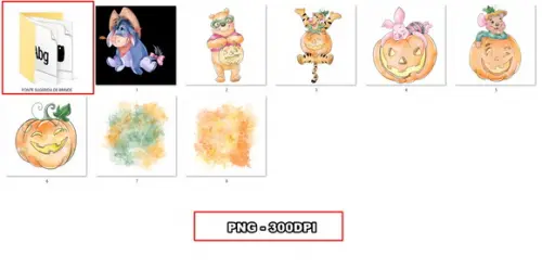 Kit Digital Ursinho Pooh Halloween Aquarela