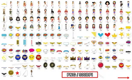 Super Kit Digital Mulher Maravilha e Mulher Maravilha Baby