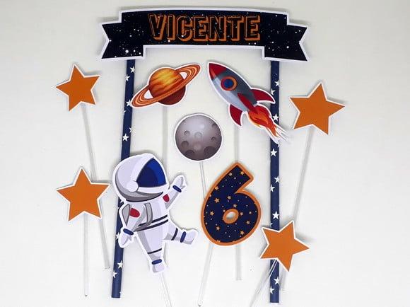 Topo de Bolo Astronauta