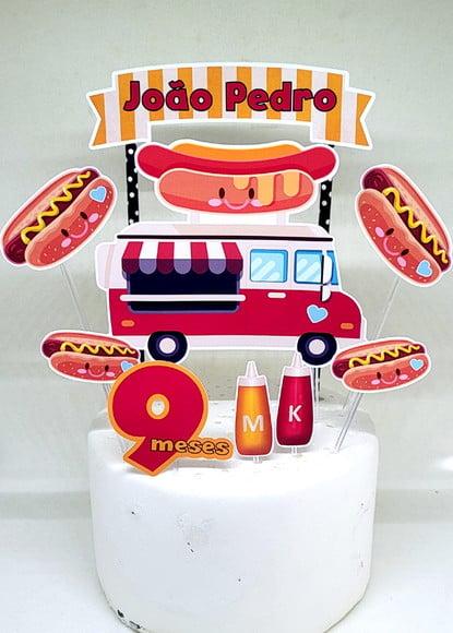Topo de Bolo Cachorro Quente