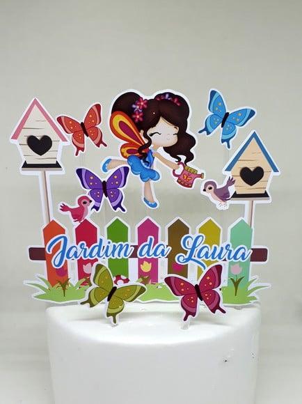Topo de Bolo Jardim Encantado