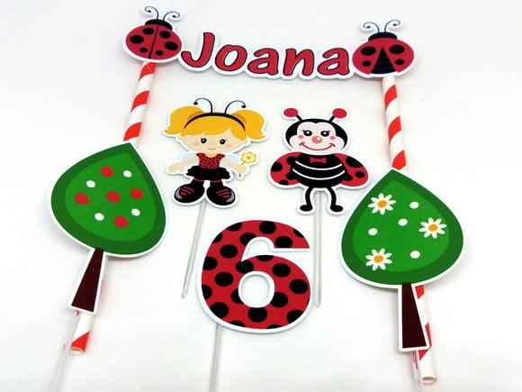 Topo de Bolo Joaninha