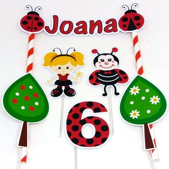 Topo de Bolo Joaninha