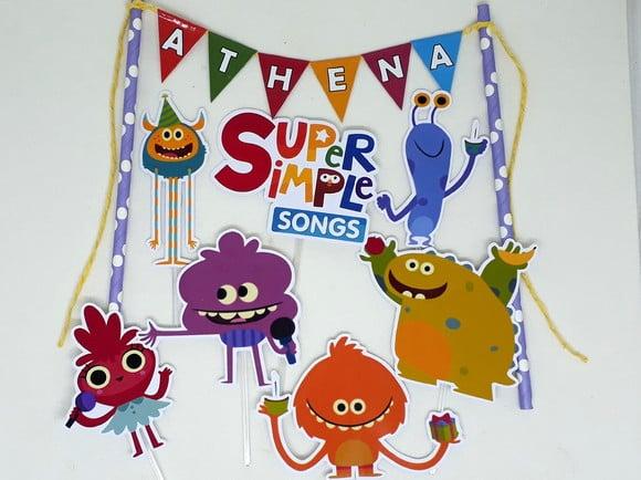 Topo de Bolo Monstrinhos Super Simple Songs Modelo 3