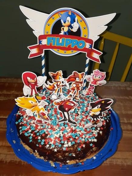 Topo de Bolo Sonic