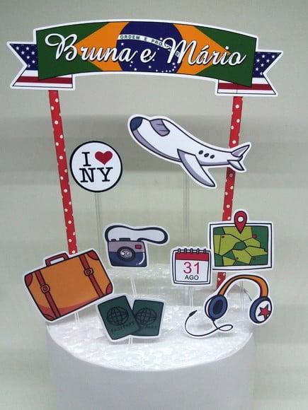 Topo de Bolo Viagem