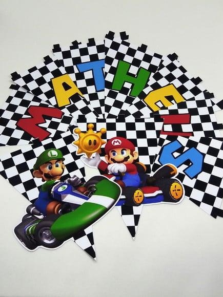 Bandeirinha Mario e Luiggi Kart