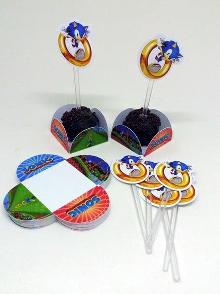 Kit Forminha Toper Docinho 60 itens Sonic