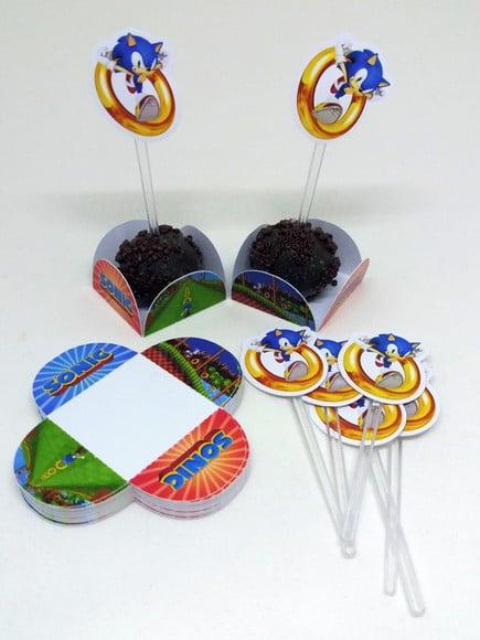 Kit Forminha Toper Docinho 60 itens Sonic