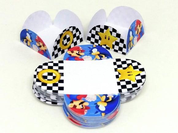 Kit Forminhas para Docinhos Sonic e Mario Kart