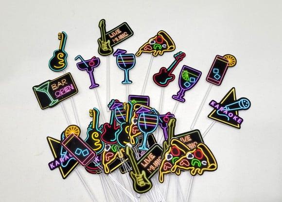 Kit Toper para Docinho Neon