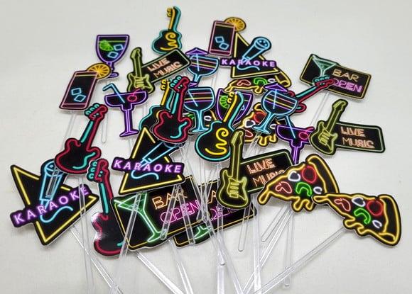 Kit Toper para Docinho Neon