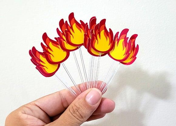 Kit Toper para Docinhos Fogo Bombeiro