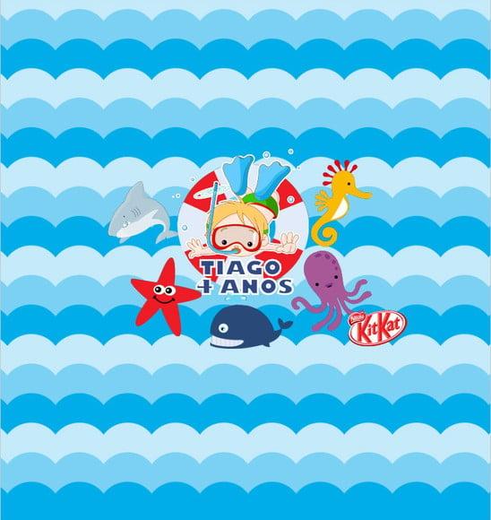 Capa Kit Kat Personalizado Fundo do Mar