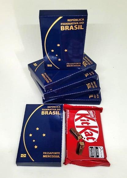 Kit Nº5 100 Caixas para Kit Kat Passaporte Brasil Viagem