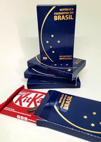 Kit Nº5 100 Caixas para Kit Kat Passaporte Brasil Viagem