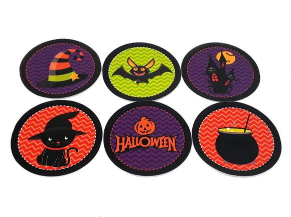 30 Adesivos Redondo para Latinha 5x5 Halloween