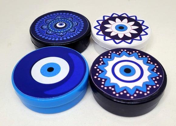 30 Adesivos Redondo para Latinha 5x5 Olho Grego
