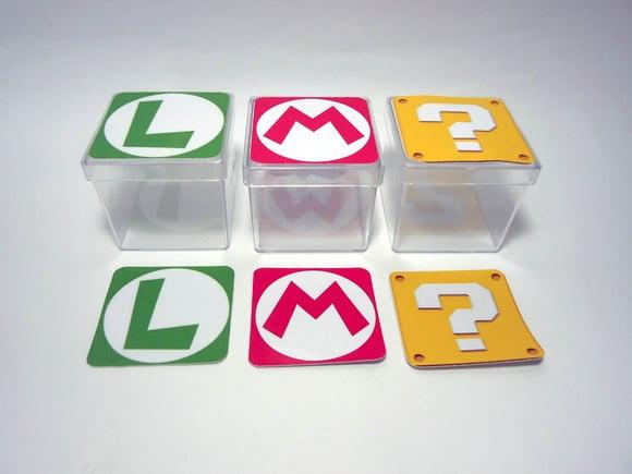 30 Apliques Adesivo para Caixa Acrílica 5x5 Super Mario Bros e L