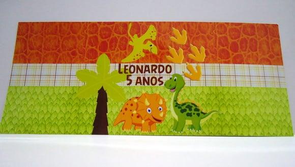 Rótulo Adesivo Cofre Dinossauro